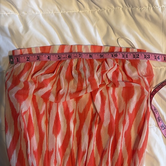 Gorgeous Mesh Strapless Orange White Maxi Dress by Sweet Pea size Medium - Picture 5 of 8